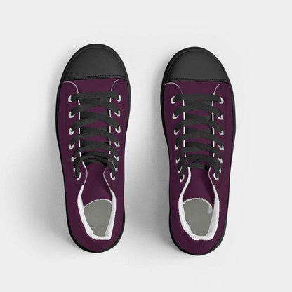 Plum Wine Women's High-Top Canvas Sneakers (PIM2-MU-DE) - Top