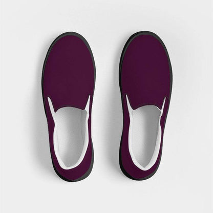 Plum Wine Women's Slip-On Canvas Sneakers (PIM2-MU-DE) - Top