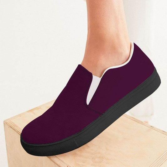 Plum Wine Women's Slip-On Canvas Sneakers (PIM2-MU-DE) - Woman CloseUp