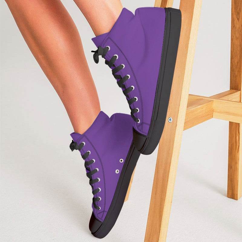 Purple Women's High-Top Canvas Sneakers (MPU3-BR-ME) - Woman CloseUp