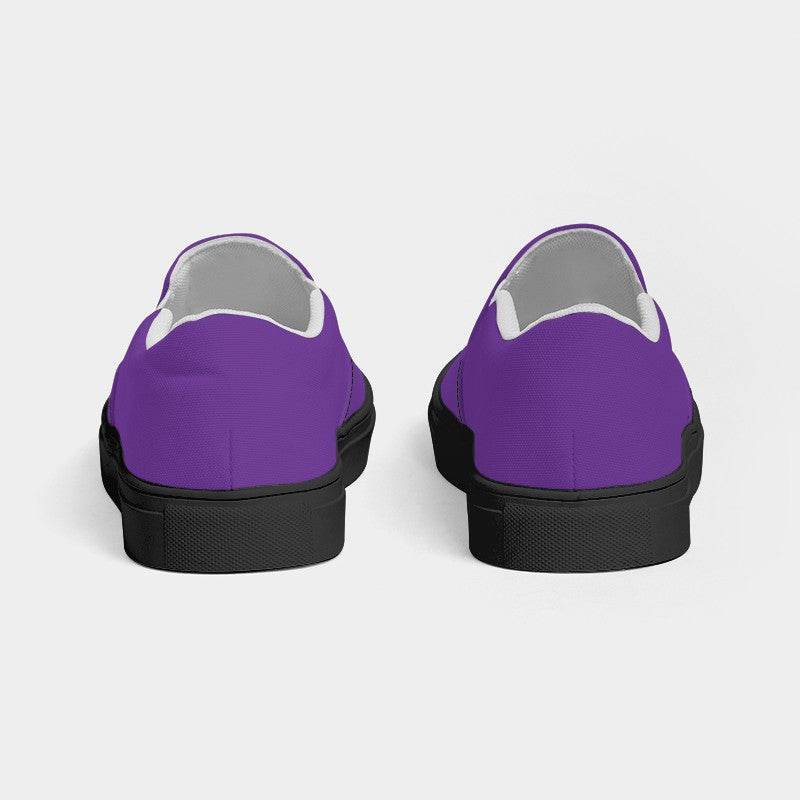 Purple Women's Slip-On Canvas Sneakers (MPU3-BR-ME) - Back