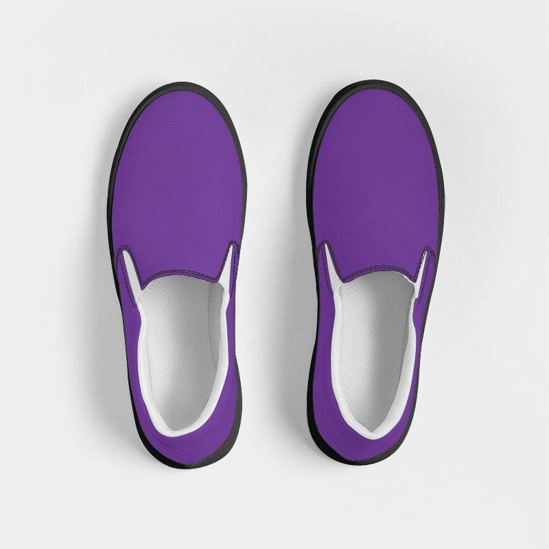 Purple Women's Slip-On Canvas Sneakers (MPU3-BR-ME) - Top
