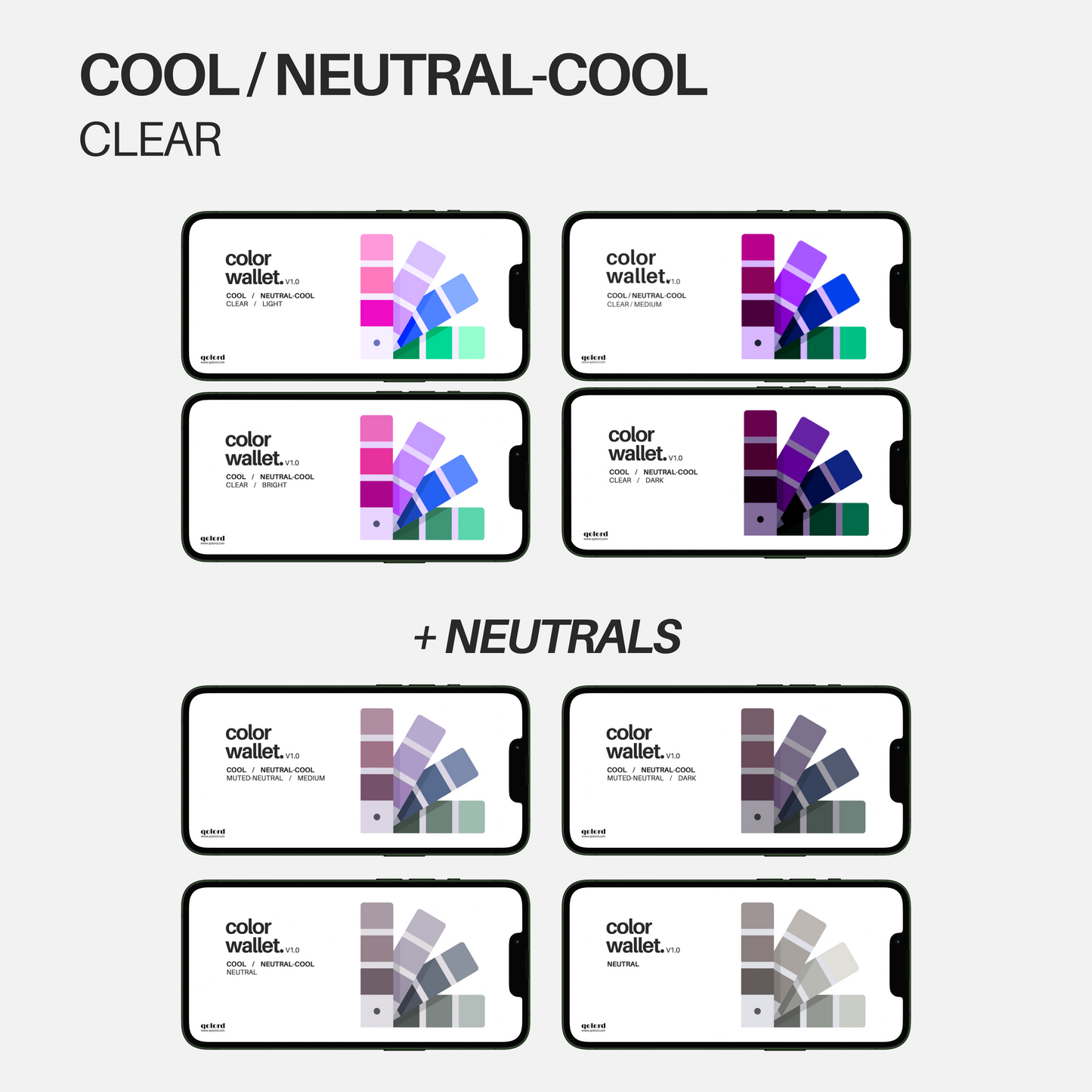 Cool - Clear | Bundle of 8 Digital Color Wallets