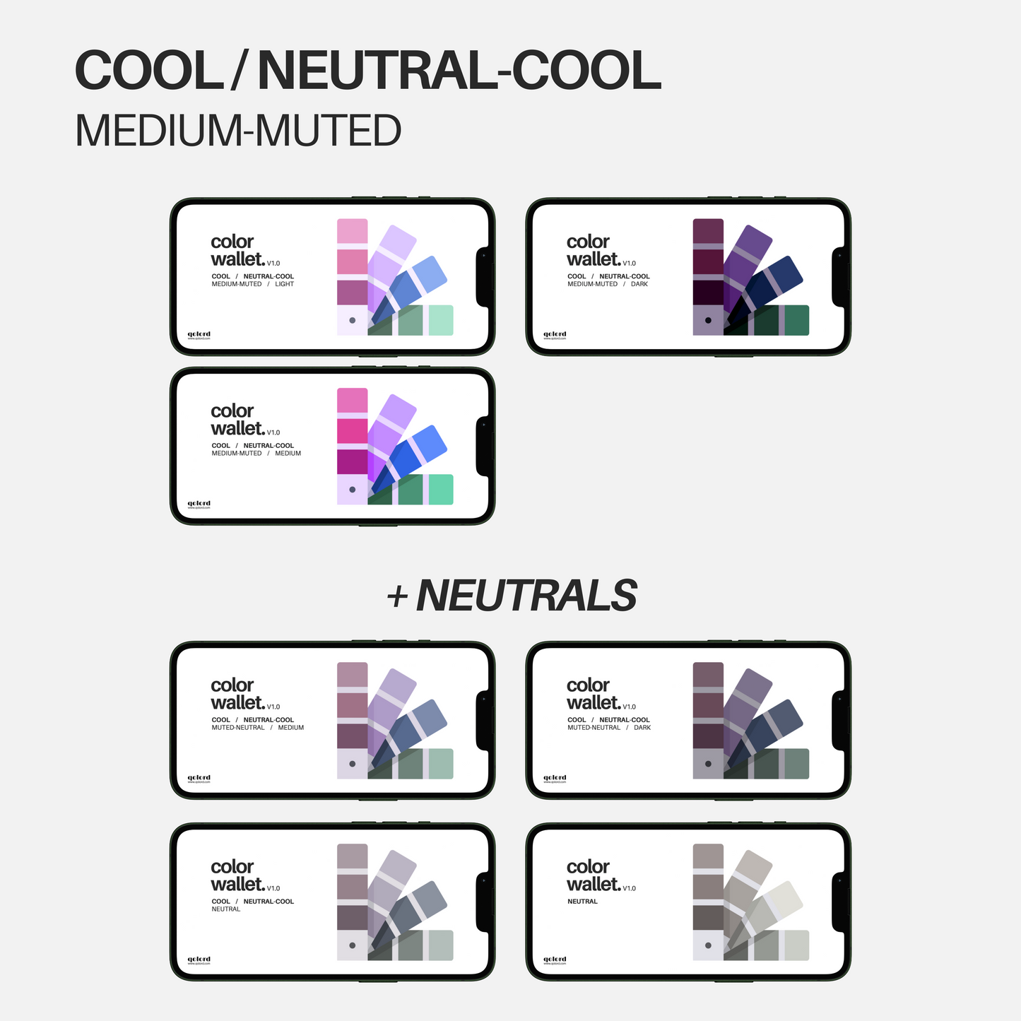 Cool - Medium-Muted | Bundle of 7 Digital Color Wallets