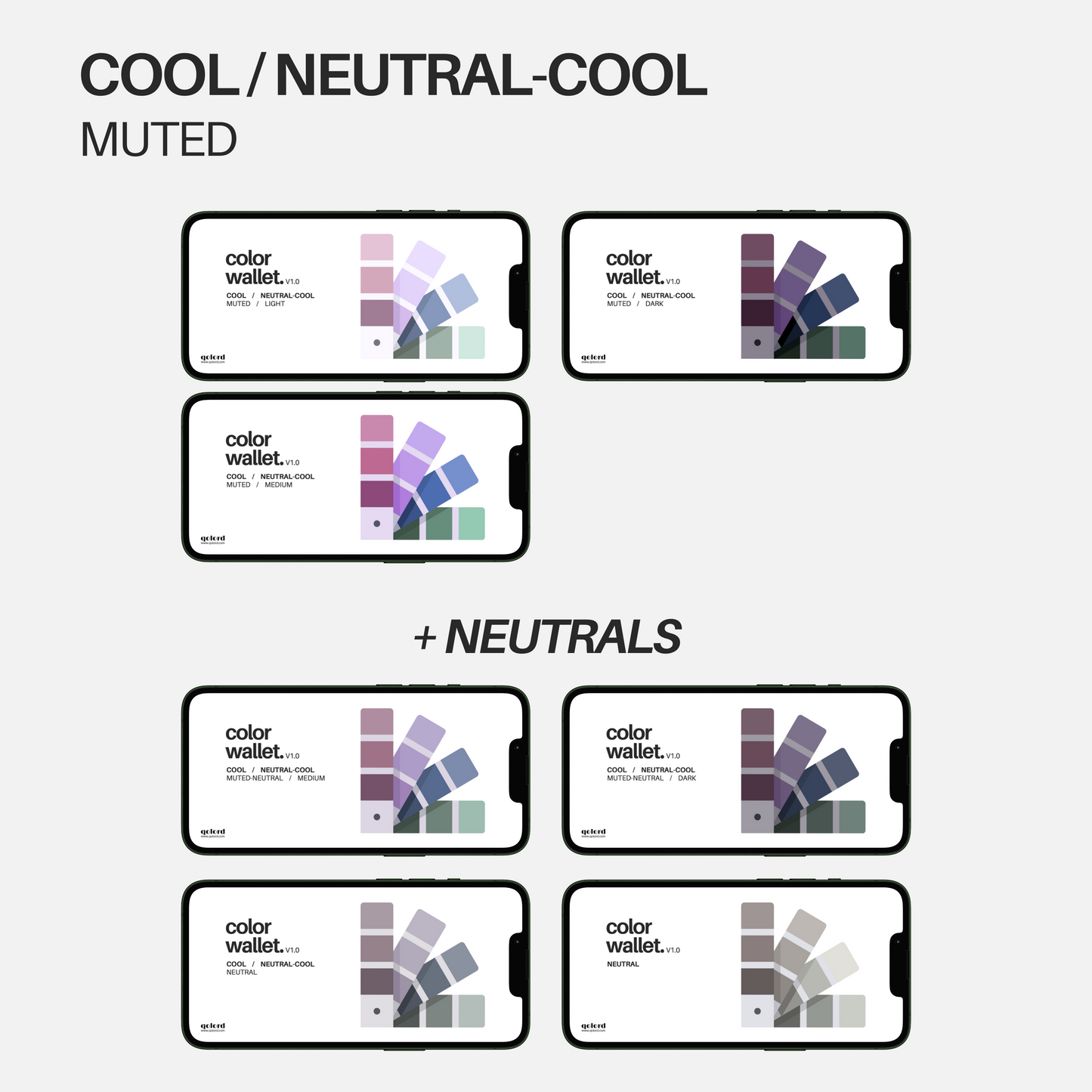 Cool - Muted | Bundle of 7 Digital Color Wallets