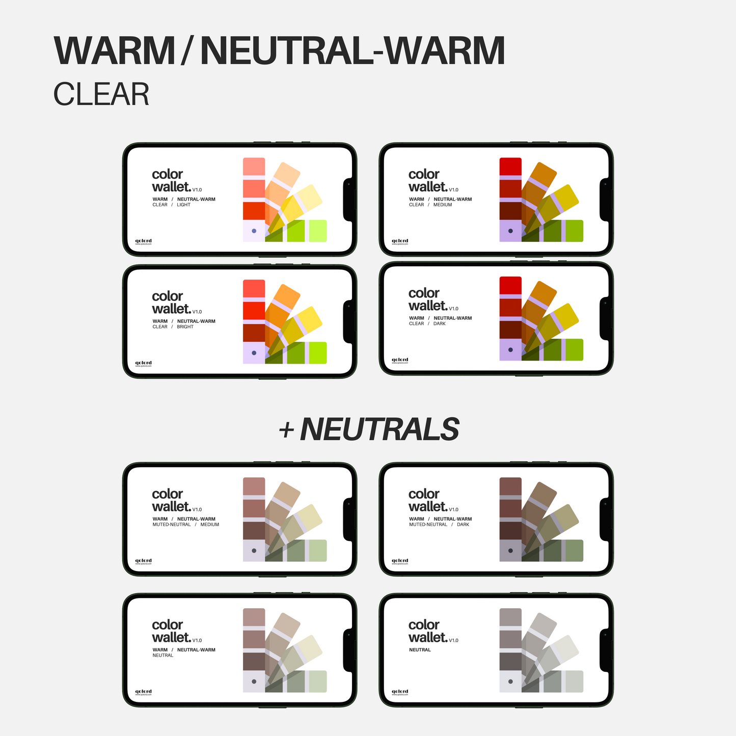 Warm - Clear | Bundle of 8 Digital Color Wallets