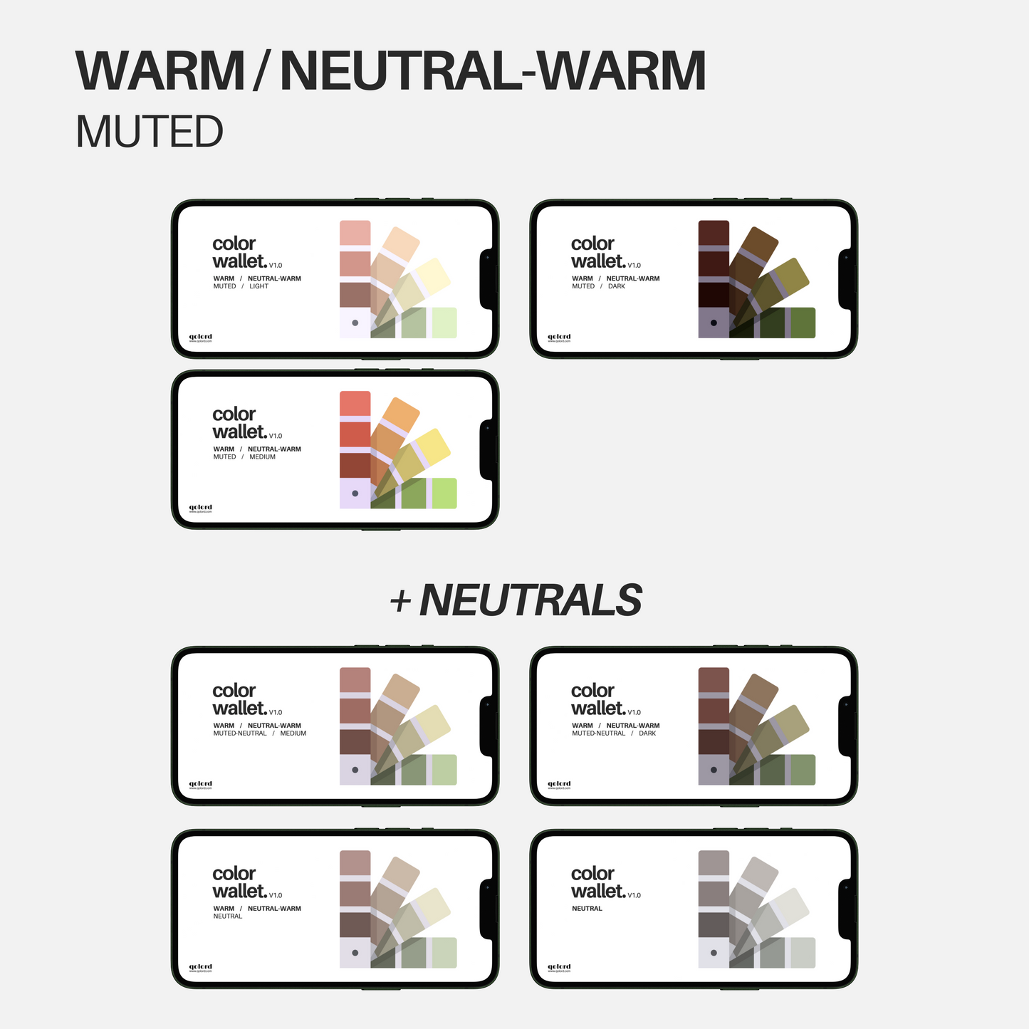 Warm - Muted | Bundle of 7 Digital Color Wallets