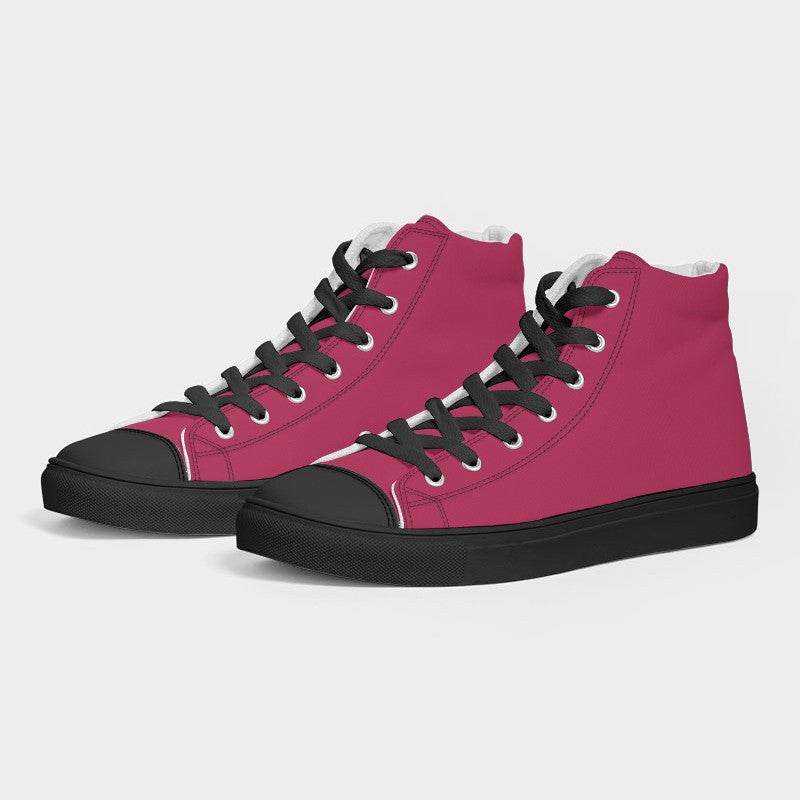 Raspberry Women's High-Top Canvas Sneakers (RPI3-CL-DE) - Side 3