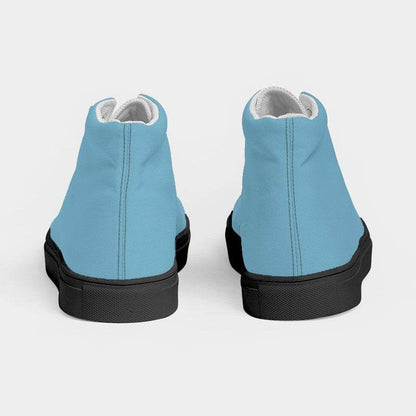 Raw Blue Women's High-Top Canvas Sneakers (BC2-MU-ML) - Back