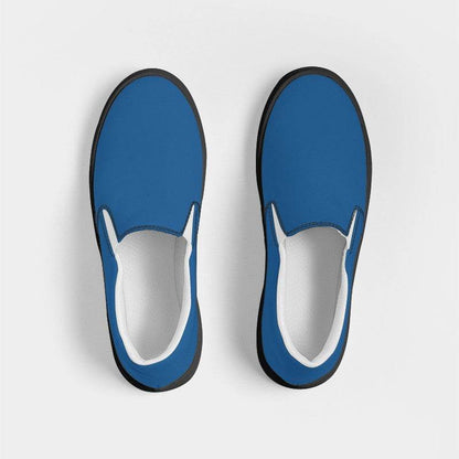 Raw Blue Women's Slip-On Canvas Sneakers (IB3-CL-DE) - Top