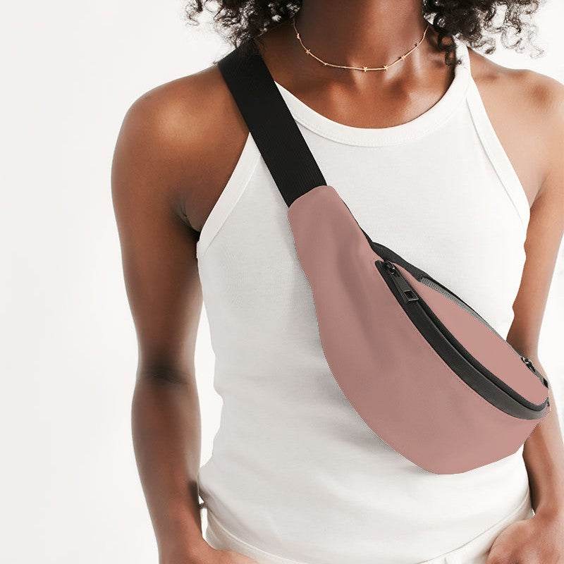 Rose Gold Belt Bag (R-FM-LG) - Woman Front CloseUp