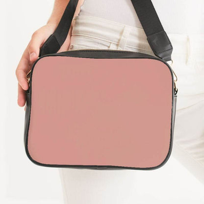 Rose Gold Crossbody Bag (R-FM-LG) - Woman Front CloseUp