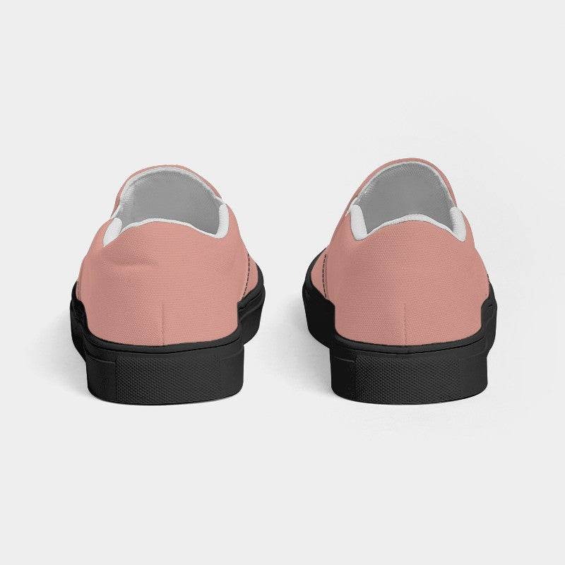 Rose Gold Women's Slip-On Canvas Sneakers (R-FM-LG) - Back