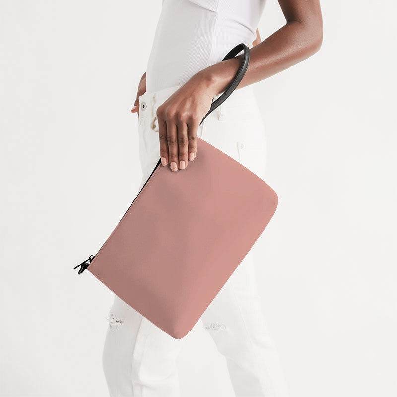 Rose Gold Zip Pouch (R-FM-LG) - Side Holding