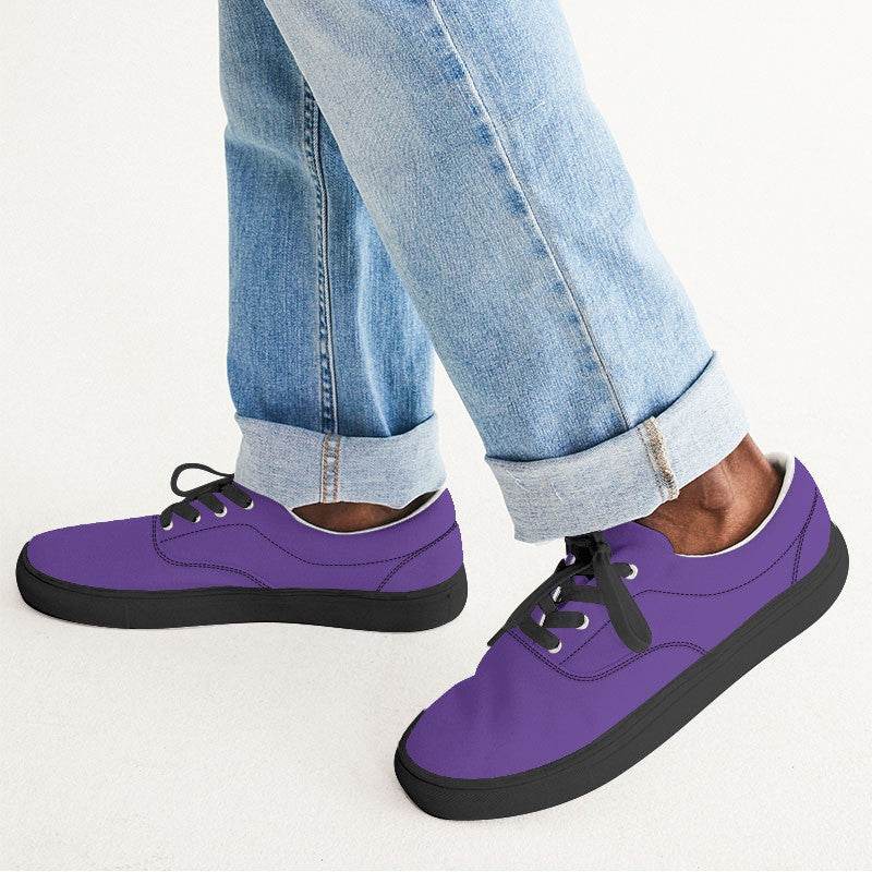 Royal Purple Men's Canvas Sneakers (PU-BR-ME) - Man CloseUp