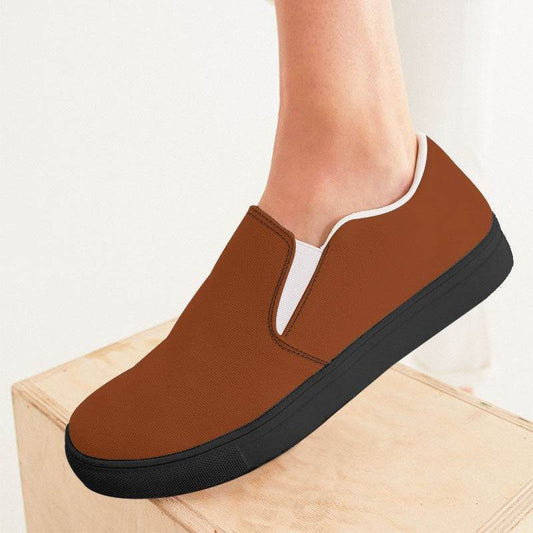 Rust Women's Slip-On Canvas Sneakers (OR2-ME-DE) - Woman CloseUp
