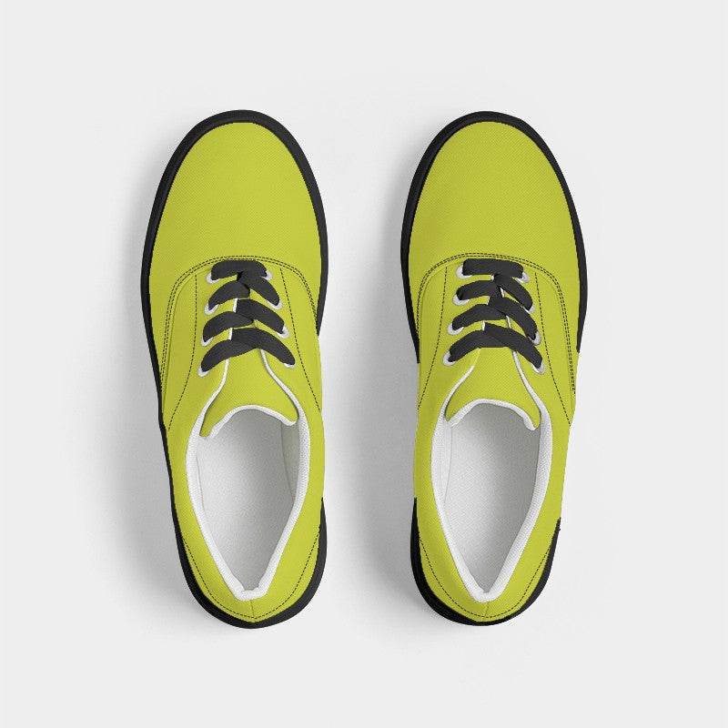 Safety Green Men's Canvas Sneakers (LY1-BR-ME) - Top