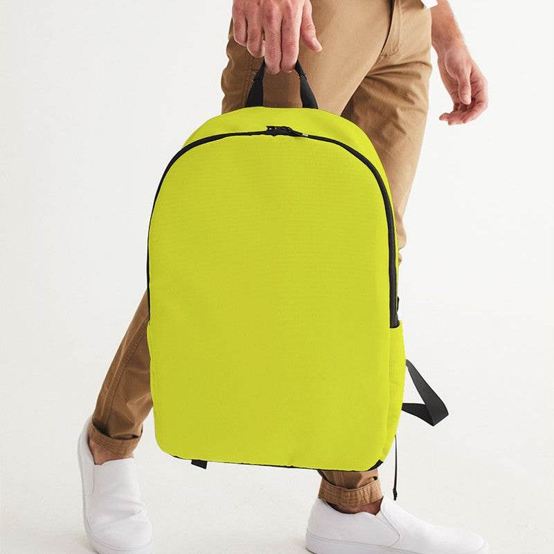 Safety Green Waterproof Backpack (LY1-BR-ME) - Man Holding CloseUp