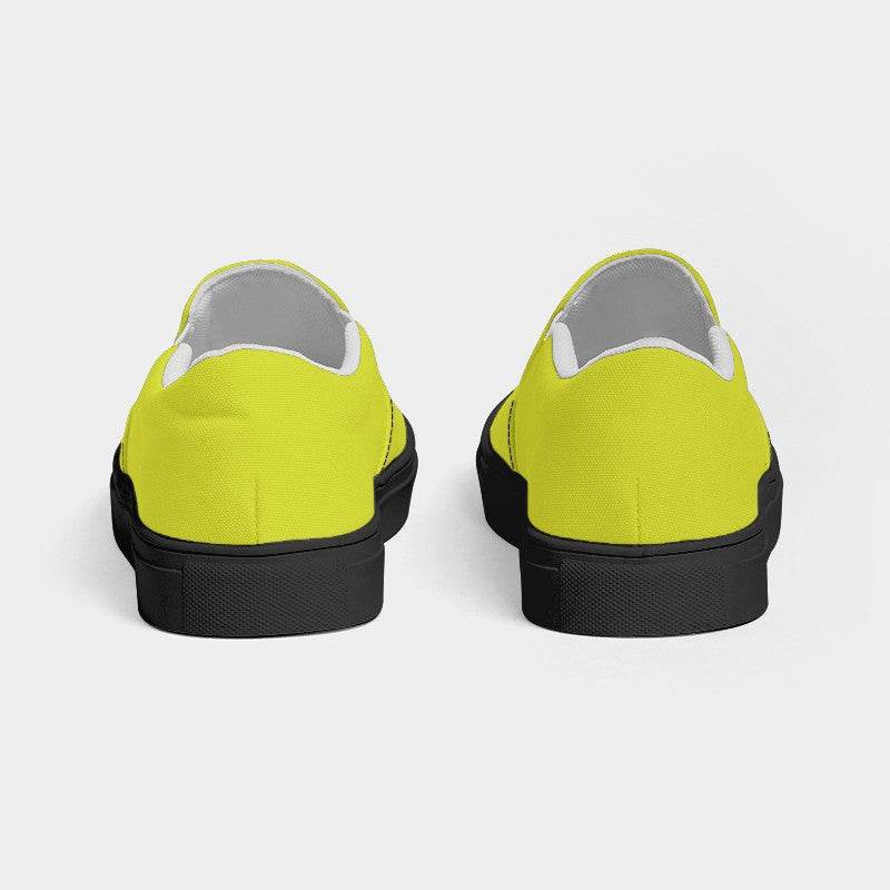 Safety Green Women's Slip-On Canvas Sneakers (LY1-BR-ME) - Back