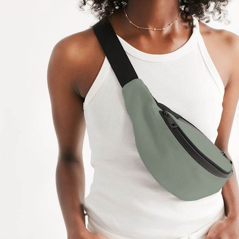Sage Green Belt Bag (GL2-NE-ML) - Woman Front CloseUp