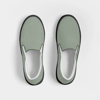 Sage Green Men's Slip-On Canvas Sneakers (GL2-NE-ML) - Top