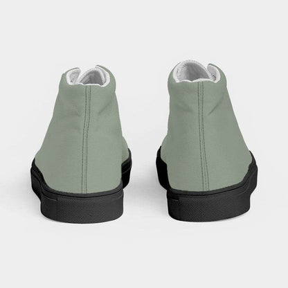 Sage Green Women's High-Top Canvas Sneakers (GL2-NE-ML) - Back