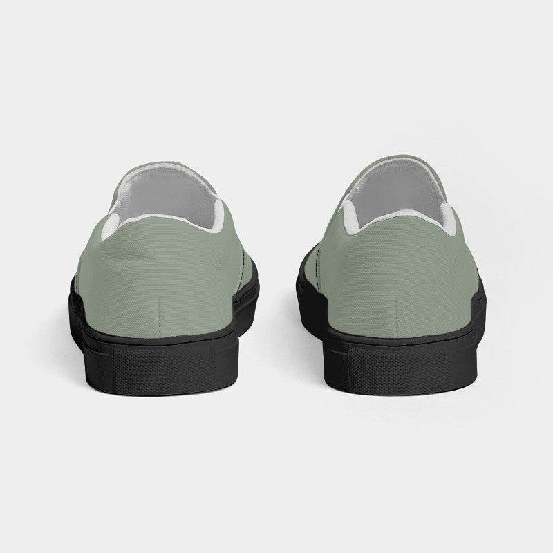 Sage Green Women's Slip-On Canvas Sneakers (GL2-NE-ML) - Back