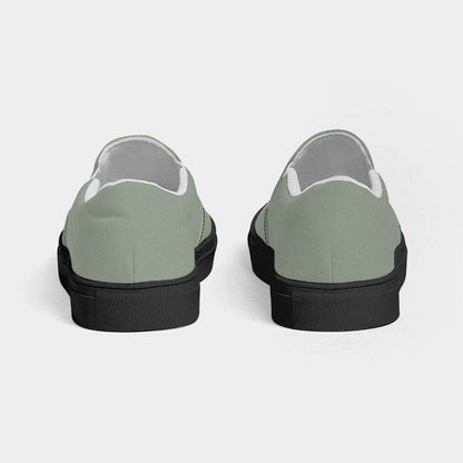 Sage Green Women's Slip-On Canvas Sneakers (GL2-NE-ML) - Back