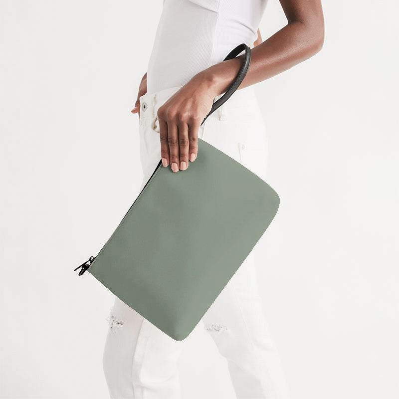 Sage Green Zip Pouch (GL2-NE-ML) - Side Holding