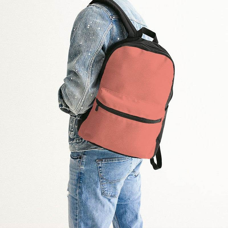 Salmon Canvas Backpack (R-ME-LI) - Man Back CloseUp