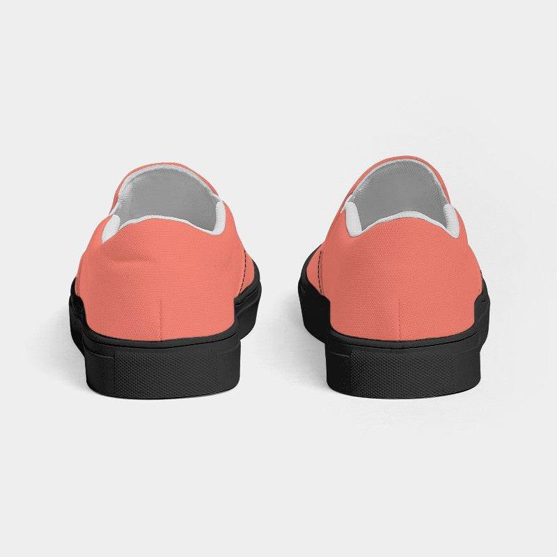 Salmon Men's Slip-On Canvas Sneakers (R-ME-LI) - Back