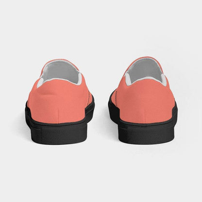 Salmon Men's Slip-On Canvas Sneakers (R-ME-LI) - Back