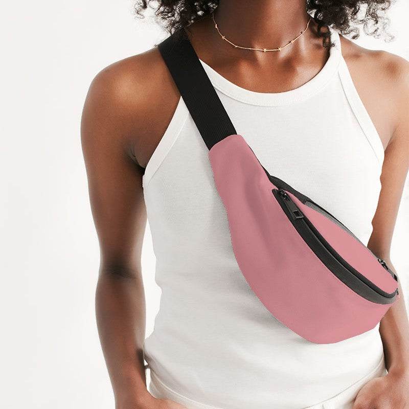 Salmon Pink Belt Bag (RPI2-MU-LI) - Woman Front CloseUp