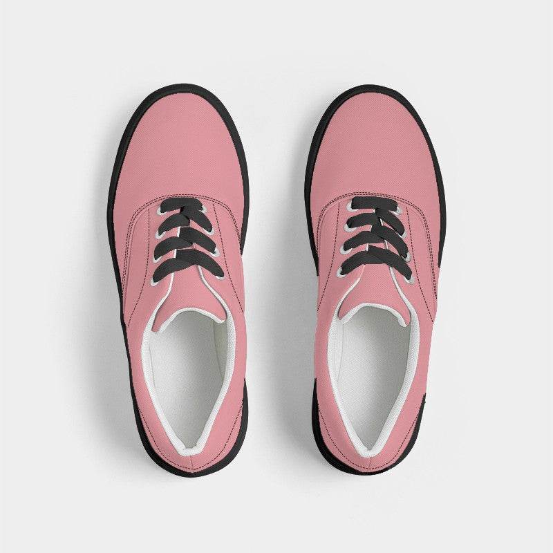 Salmon Pink Men's Canvas Sneakers (RPI2-MU-LI) - Top