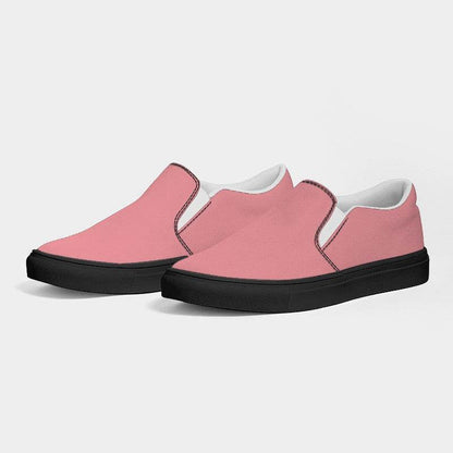 Salmon Pink Men's Slip-On Canvas Sneakers (RPI2-MU-LI) - Side 3