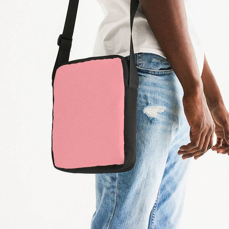Salmon Pink Messenger Pouch (RPI2-MU-LI) - Man Side CloseUp