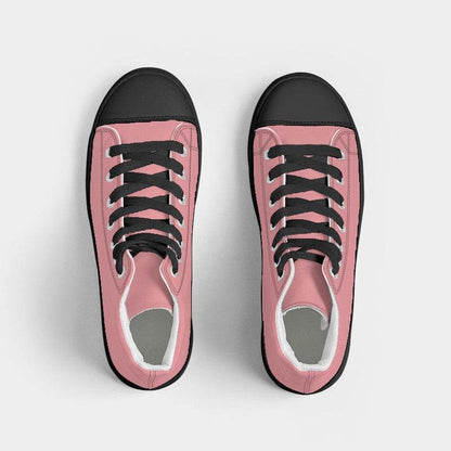 Salmon Pink Women's High-Top Canvas Sneakers (RPI2-MU-LI) - Top