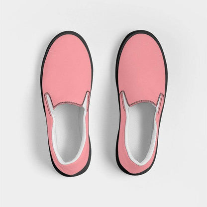 Salmon Pink Women's Slip-On Canvas Sneakers (RPI2-MU-LI) - Top