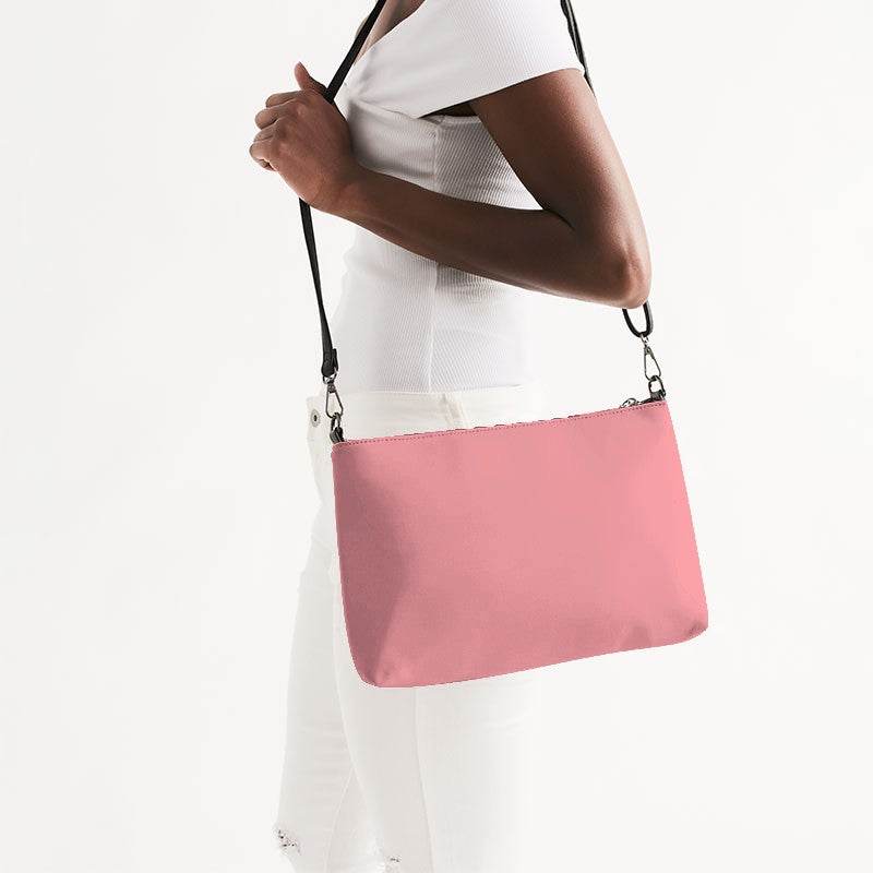 Salmon Pink Zip Pouch (RPI2-MU-LI) - Side CloseUp