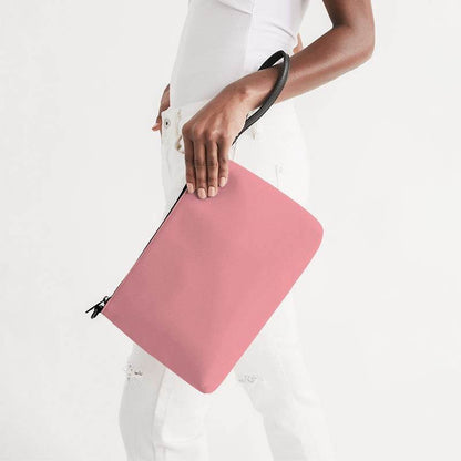 Salmon Pink Zip Pouch (RPI2-MU-LI) - Side Holding