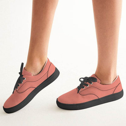 Salmon Women's Canvas Sneakers (R-ME-LI) - Woman CloseUp
