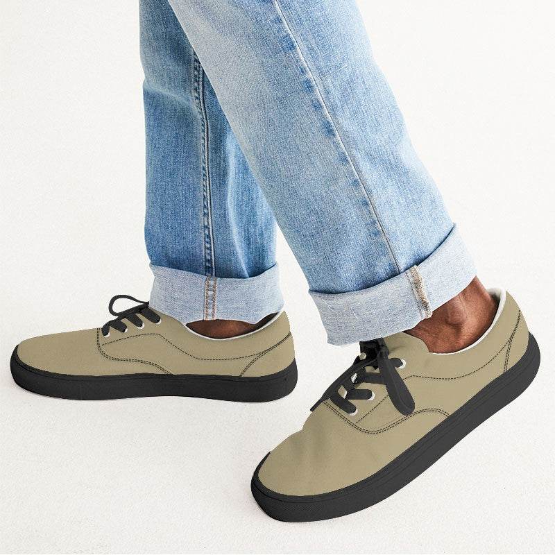 Sand Men's Canvas Sneakers (Y-FM-ML) - Man CloseUp