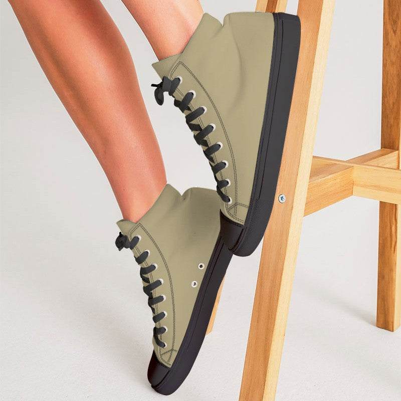 Sand Women's High-Top Canvas Sneakers (Y-FM-ML) - Woman CloseUp