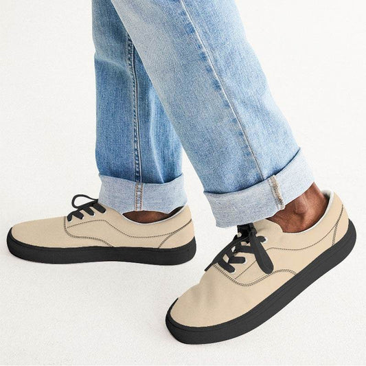 Sandy Beige Men's Canvas Sneakers (YO2-FM-LI) - Man CloseUp