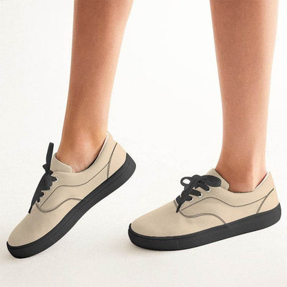 Sandy Beige Women's Canvas Sneakers (YO2-FM-LI) - Woman CloseUp