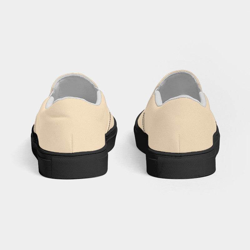 Sandy Beige Women's Slip-On Canvas Sneakers (YO2-FM-LI) - Back