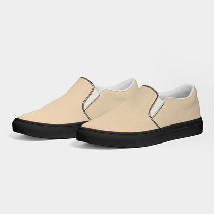 Sandy Beige Women's Slip-On Canvas Sneakers (YO2-FM-LI) - Side 3