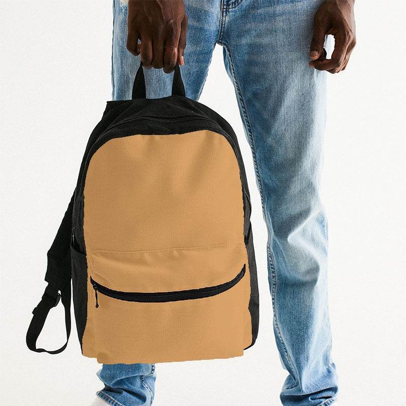 Sandy Brown Canvas Backpack (YO3-ME-ML) - Man Holding