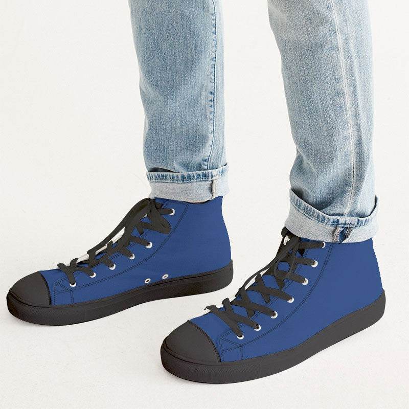 Sapphire Men's High-Top Canvas Sneakers (IB1-CL-DE) - Man CloseUp