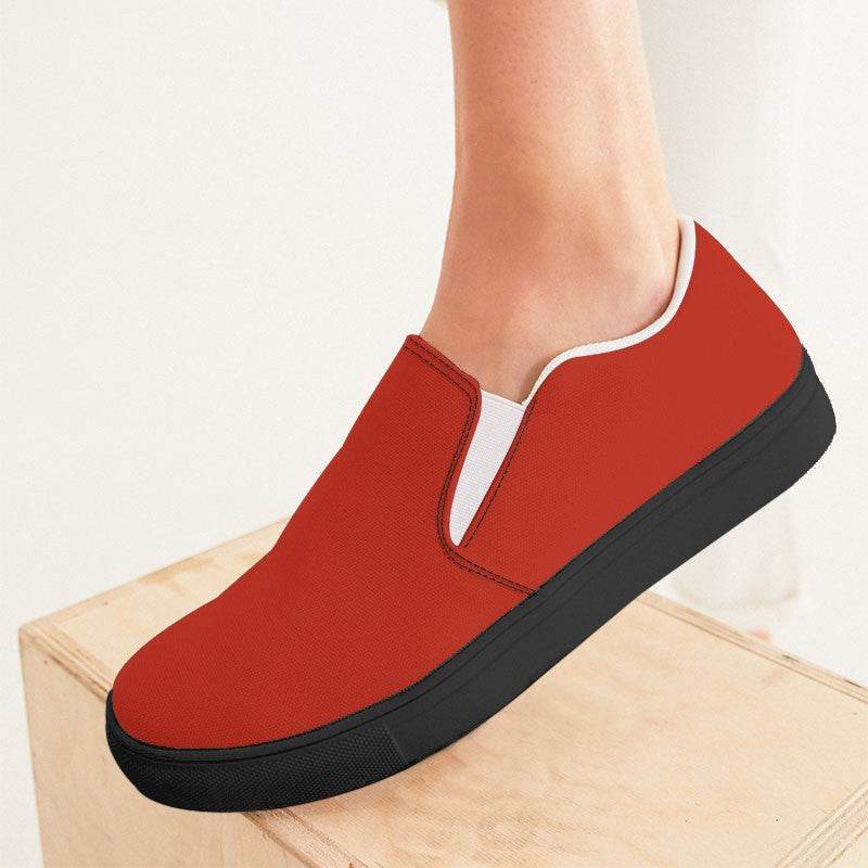 Scarlet Women's Slip-On Canvas Sneakers (R-CL-DE) - Woman CloseUp